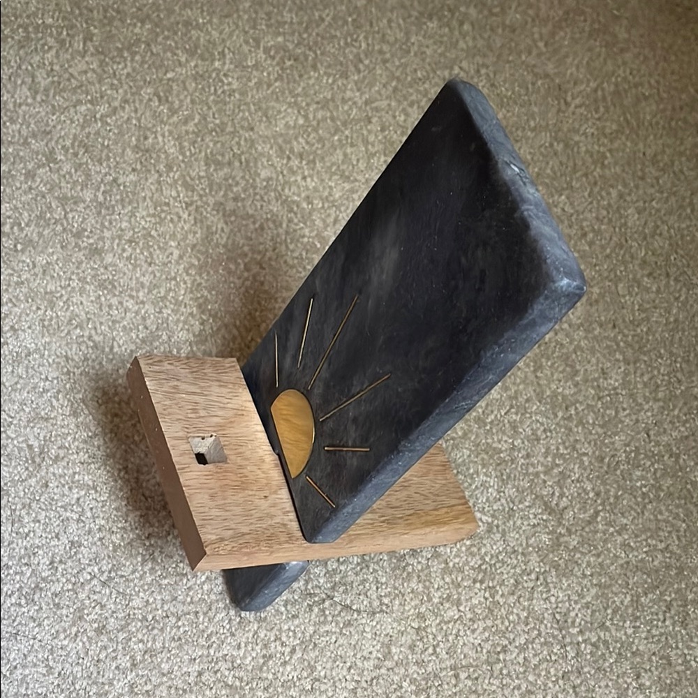 Fair Trade Sunrise Marble and Wood Phone Stand